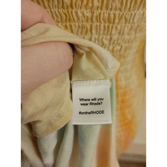 Rhode Eva Rainbow Tie Dye Smocked Off Shoulder Maxi Dress $525 Small - Picture 7 of 9